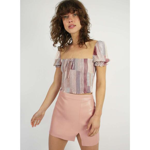 WILFRED Aritzia Patio High Waisted Vegan Leather Mini Skirt Size 4 - Picture 3 of 7